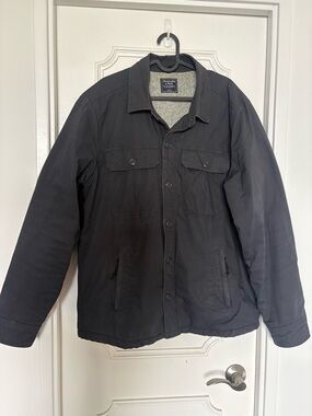 Abercrombie & Fitch Men's Dark Gray Button-Front Field Jacket
